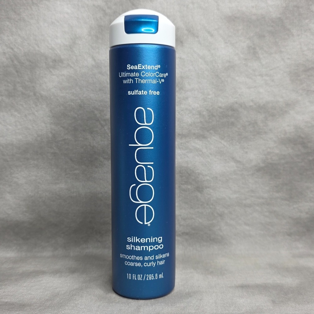AQUAGE Silkening SHAMPOO Smoothes & Silkens Coarse Curly Hair 10 fl oz